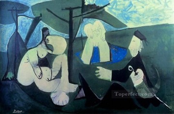  1960 Pintura al %c3%b3leo - Le déjenuer sur l herbe Manet 4 1960 Desnudo abstracto